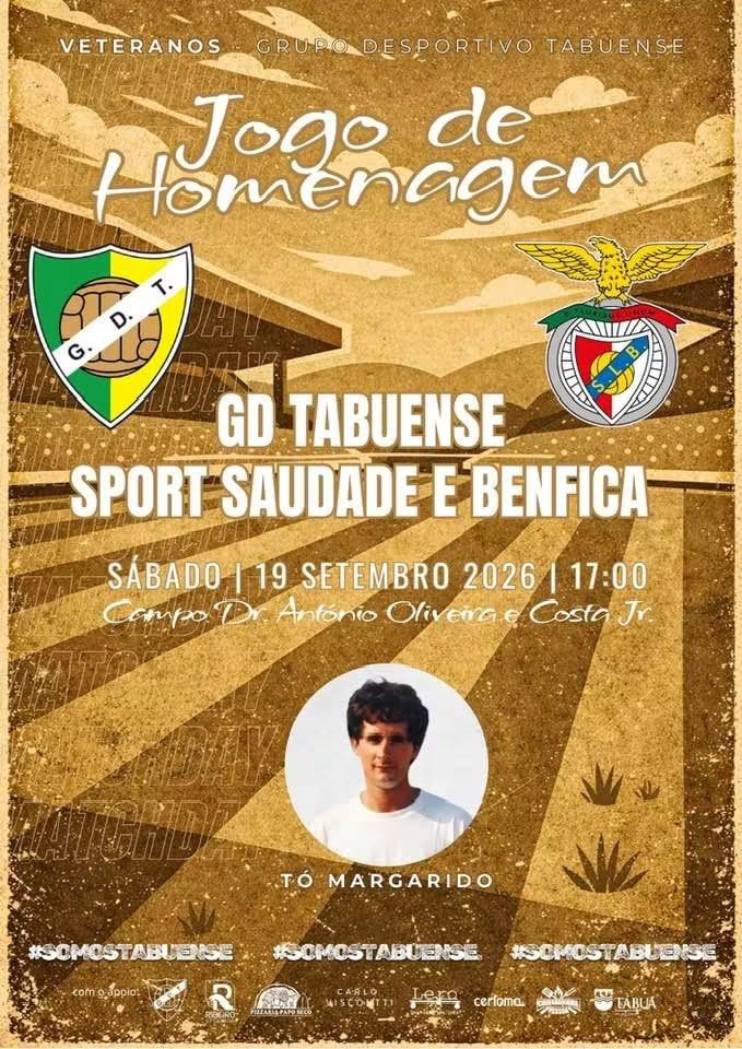 Jogo de homenagem a Tó Margarido é já no próximo sábado opondo os veteranos do GD Tabuense ao Sport…